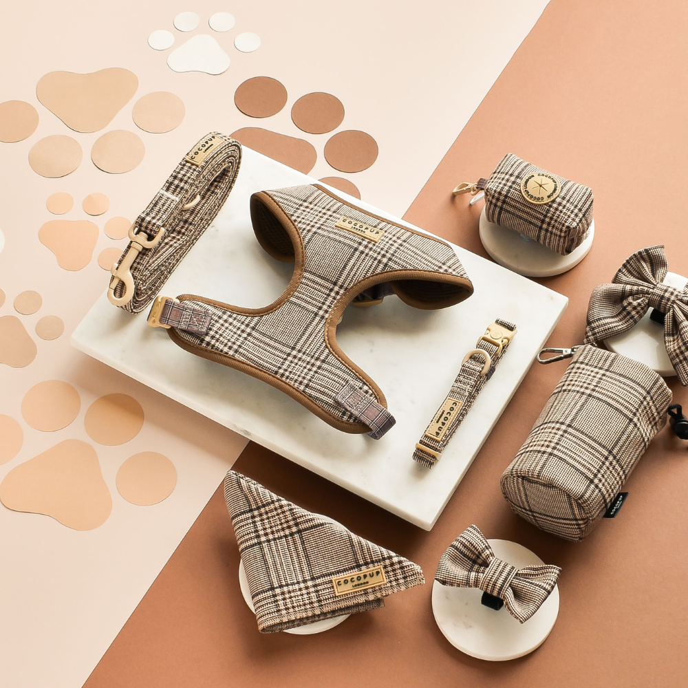 Pup Plaid justerbar halssele: L